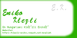 eniko klezli business card